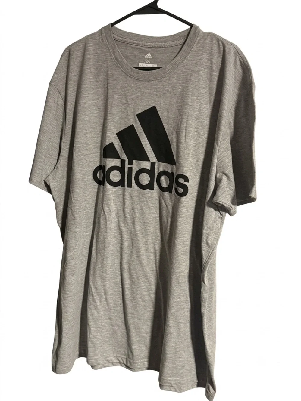 adidas Light Gray Short-Sleeve Tee with Black Logo